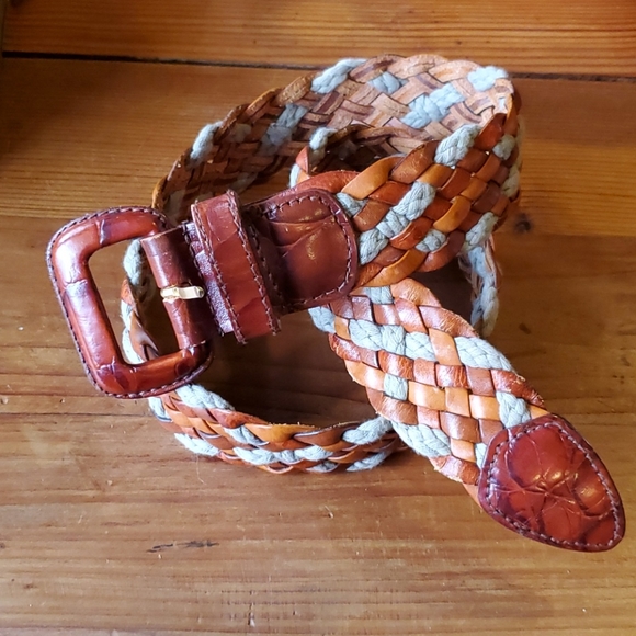 VTG woven leather & rope belt - Picture 2 of 8
